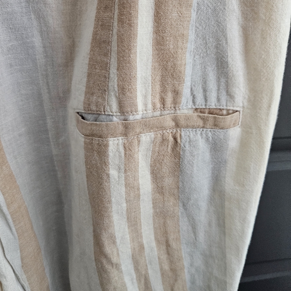 Anthropologie Tan and Cream Striped Jumpsuit - Picture 9 of 16
